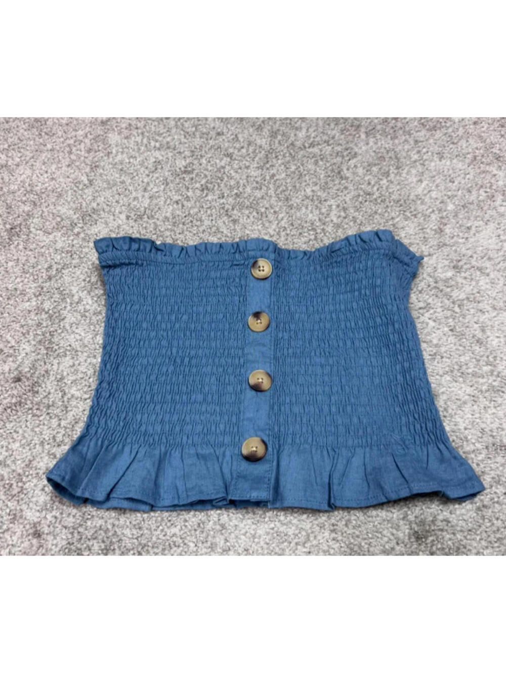 LA Hearts Top Women’s Blue Cropped Strapless Size Small NWT
